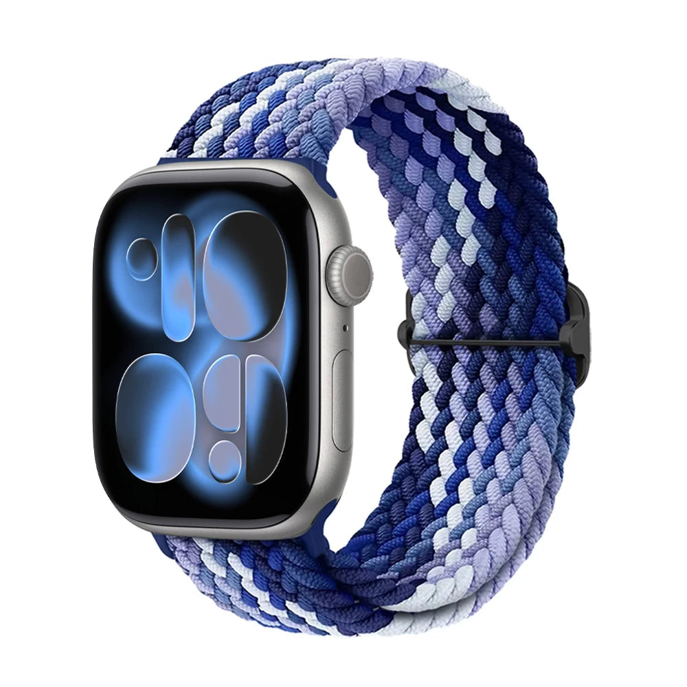 Apple Watch Band 42mm 46mm 44mm 40mm 45mm Ultra 3 49mm Braided Bracelet Correa Series 11 10 9 8 7 6 SE3 Smartwatch Straps luxecrown.co.uk