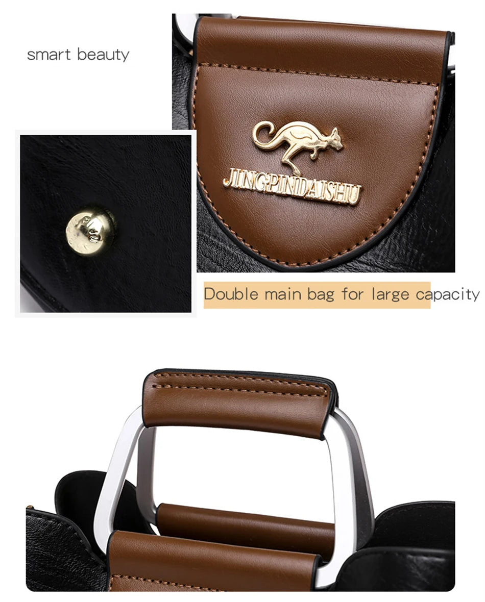 Luxury Designer Handbag Purses for Women 2024 Female Oil Leather Branded Shoulder Crossbody Messenger Tote Bag Small Fashion Sac Streetsharks