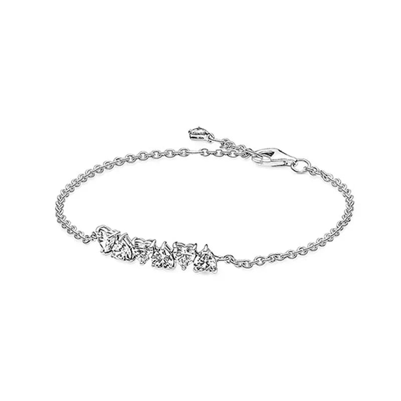 Brand new 925 sterling silver zirconia exquisite tennis star bracelet for women DIY original charm beads exquisite jewelry Streetsharks