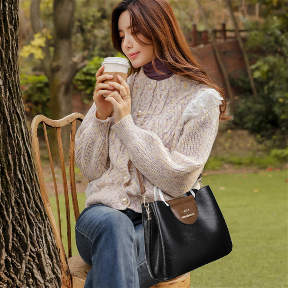 Luxury Designer Handbag Purses for Women 2024 Female Oil Leather Branded Shoulder Crossbody Messenger Tote Bag Small Fashion Sac Streetsharks