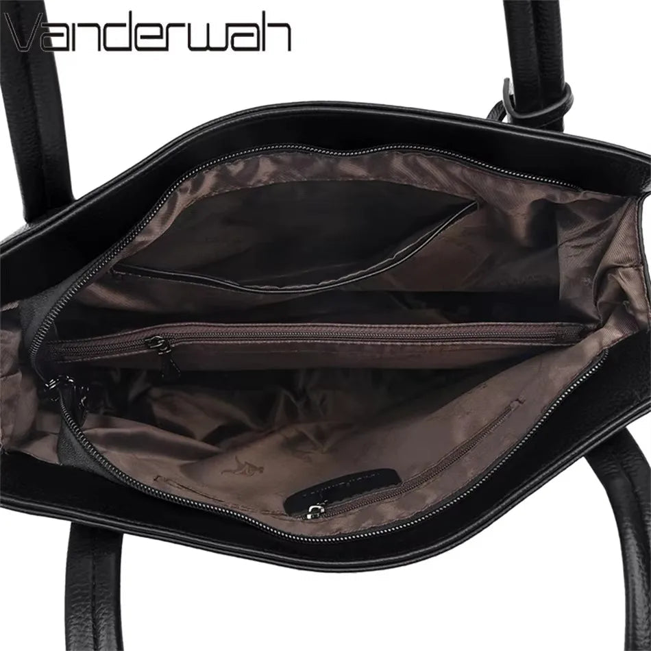 Luxury Handbag Fashion Print Large Capacity Soft Leather Women Shoulder Crossbody Bag Leisure Designer Ladies Purses and Handbag luxecrown.co.uk