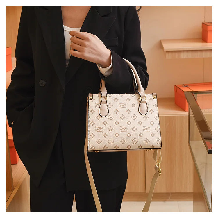 Elegant Retro Women's Tote Bag Single Shoulder Crossbody Bag Floral Print Ladies Handbag Luxury Texture Commuter Messenger Bag luxecrown.co.uk