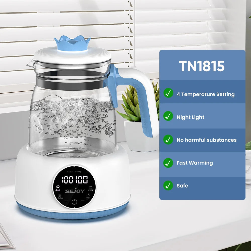 Sejoy 1.2L Baby Electric Kettle Infant Thermostatic Milk Regulator 24 Hours Hot Water Smart Insulation Pot Streetsharks