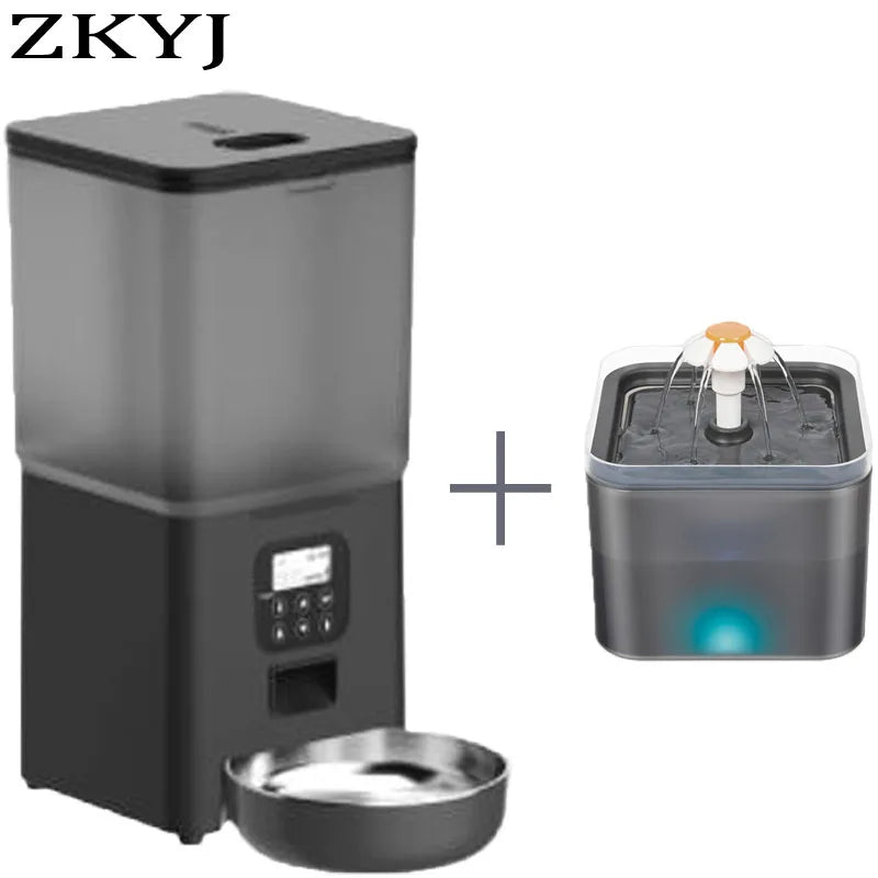 6L Dog Automatic Feeder Transparent Pet Smart Feeder 2L Cats Dispenser Feeding Bowl Remote Tuya WIFI Control Dry Food Pet Feeder luxecrown.co.uk