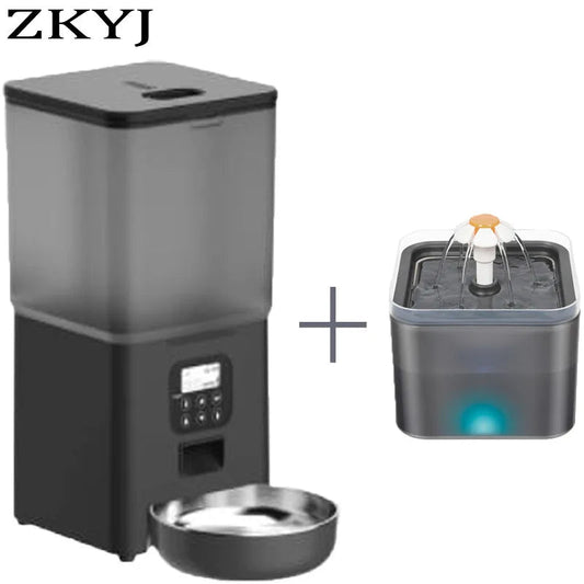 6L Dog Automatic Feeder Transparent Pet Smart Feeder 2L Cats Dispenser Feeding Bowl Remote Tuya WIFI Control Dry Food Pet Feeder luxecrown.co.uk