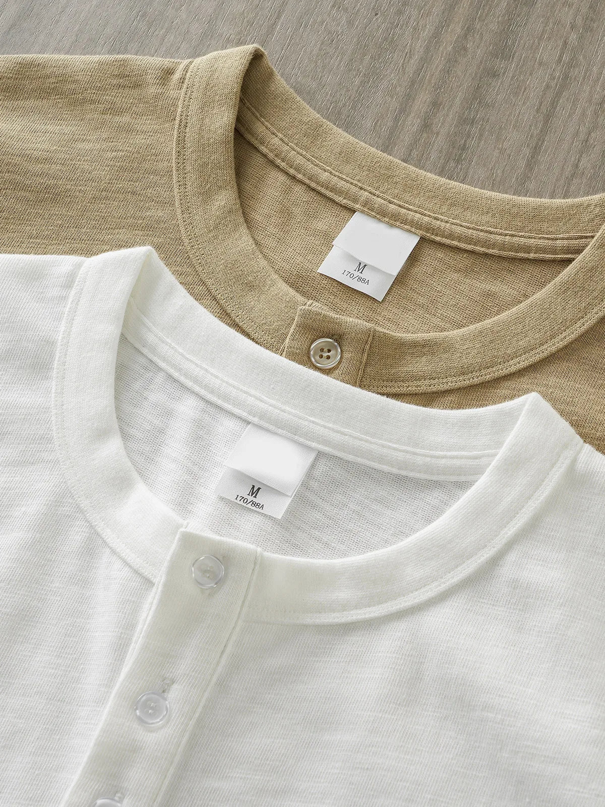 Dukeen 320g Heavyweight Henley Shirt for Men Short Sleeved Summer 100% Cotton Oversized White T Shirt Man Clothing luxecrown.co.uk