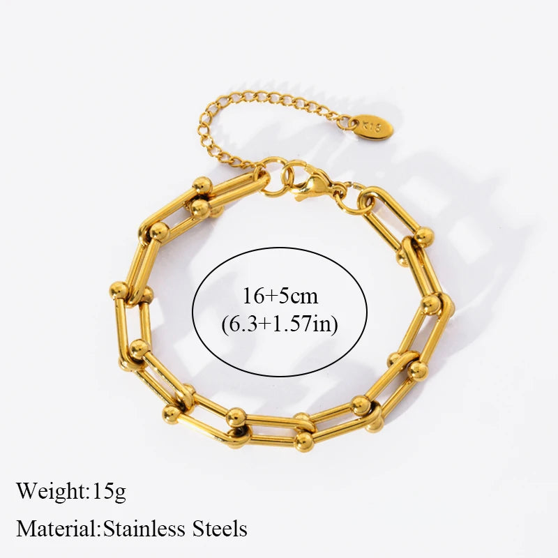 GANEMLY 316L Stainless Steel Tree of Life Bracelet For Women Fashion 18K Gold Plated Wrist Chain Waterproof Jewelry Lady Gift