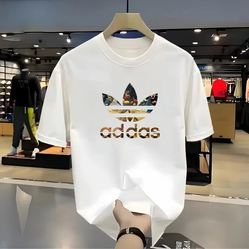 2026 Summer Men's T-shirt Short Sleeve Pure Cotton T-shirt Summer Slim Fit Full Cotton Half Sleeve Round Neck Breathable Trend luxecrown.co.uk