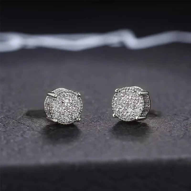 Huitan 925 Sterling Silver Shining White Cubic Zirconia Stud Earrings Luxury High Quality Jewelry Women Wedding Eternity Jewelry Streetsharks