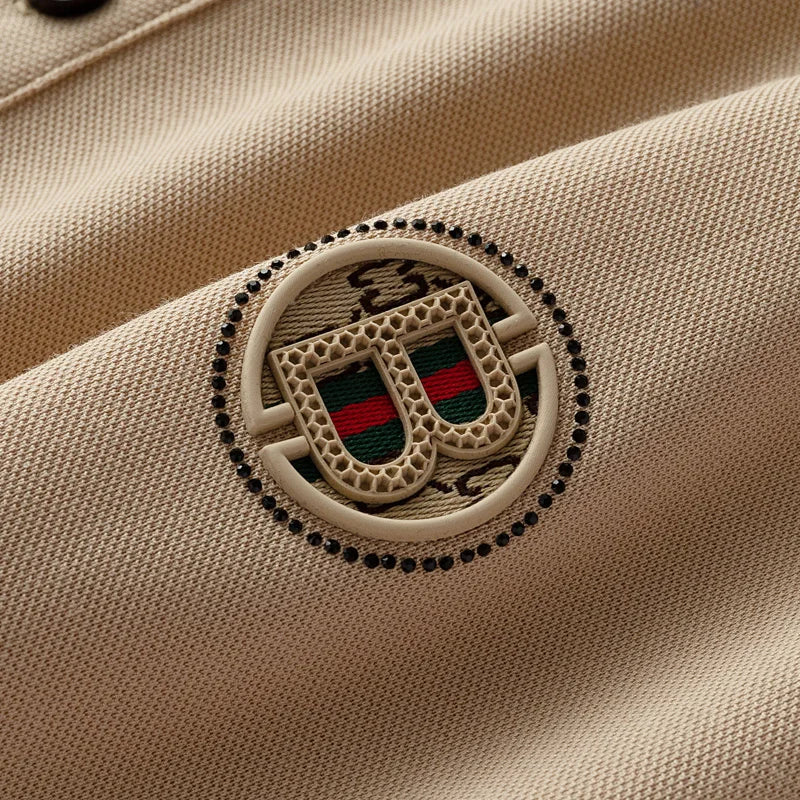 Men's Fashion 2025 Short sleeved Summer Polo Shirt High end Design Exquisite Ice Silk Embroidered Breathable T-shirt