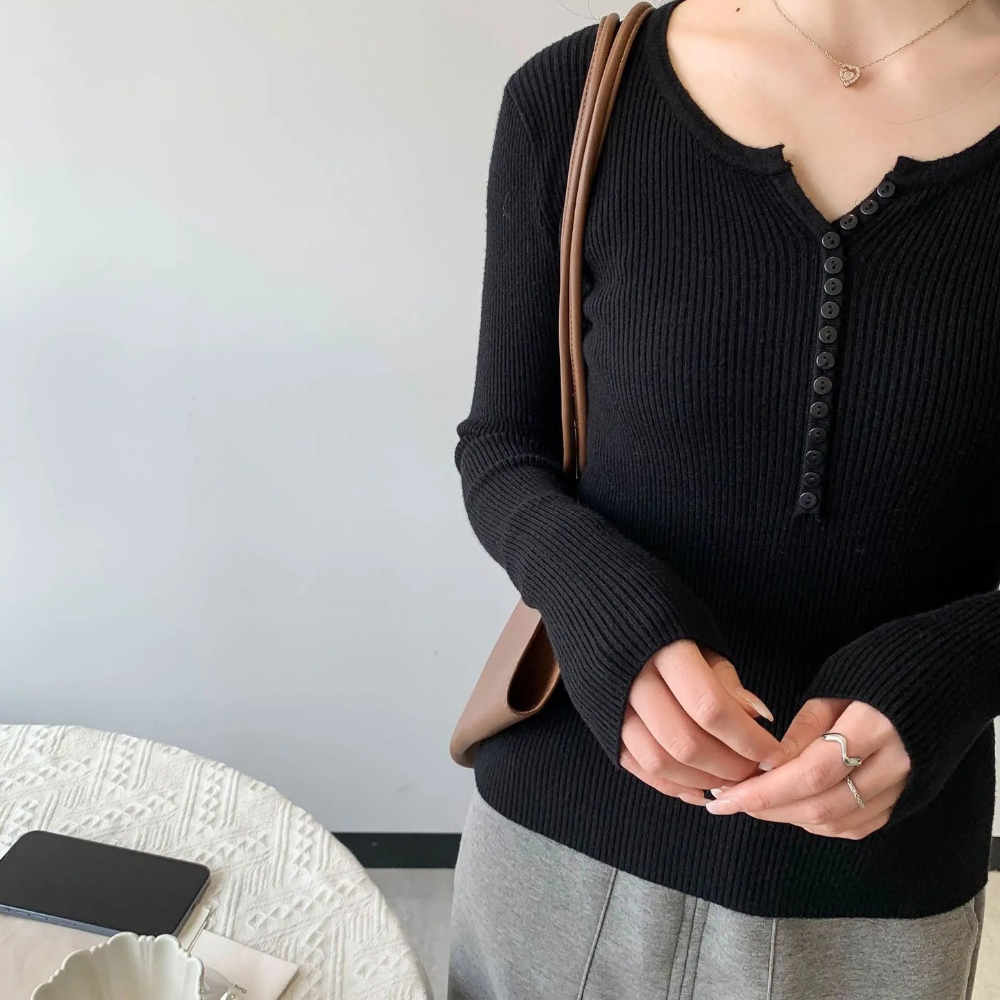 2026 Spring Autumn Basic Sweaters Knitted Women Sweater Button O-neck Pullovers Female Pullover Slim Solid Bold Stripes Tops