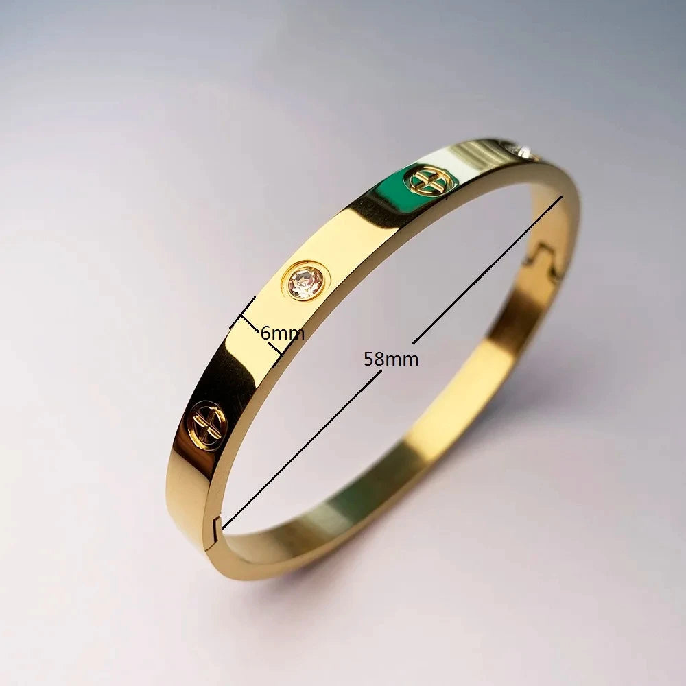 Stainless Steel Luxury Fashion Jewelry Set Golden Women Bangle Bracelet Love Cross Finger Rings For Men Women Jewelry Set Gift Streetsharks