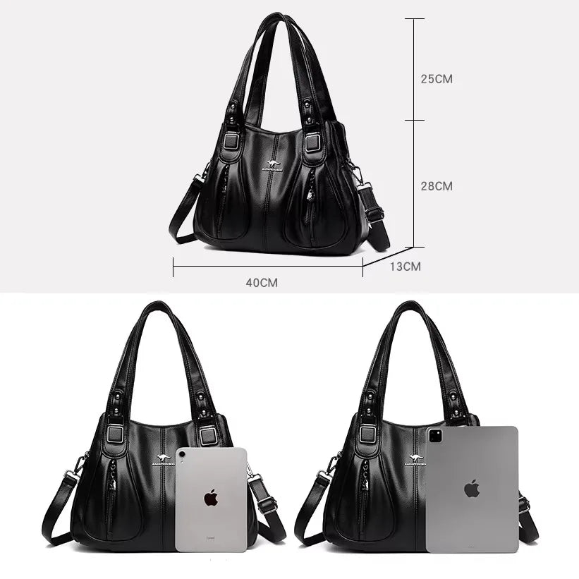 Luxury Handbag Fashion Print Large Capacity Soft Leather Women Shoulder Crossbody Bag Leisure Designer Ladies Purses and Handbag luxecrown.co.uk