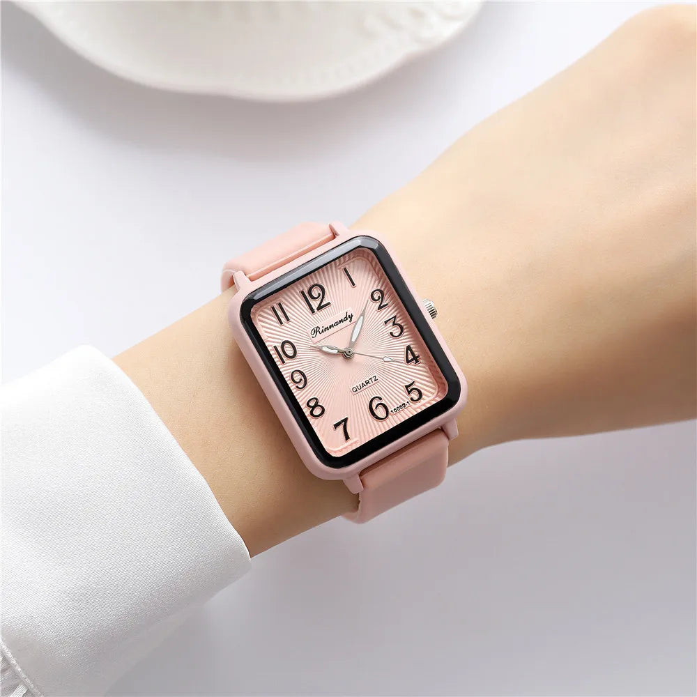 Watches for Women Rectangle Digital Watch Simple Women Quartz Wrist Watch Silicone Strap Lady Clock Relogio Feminino Reloj Mujer Streetsharks