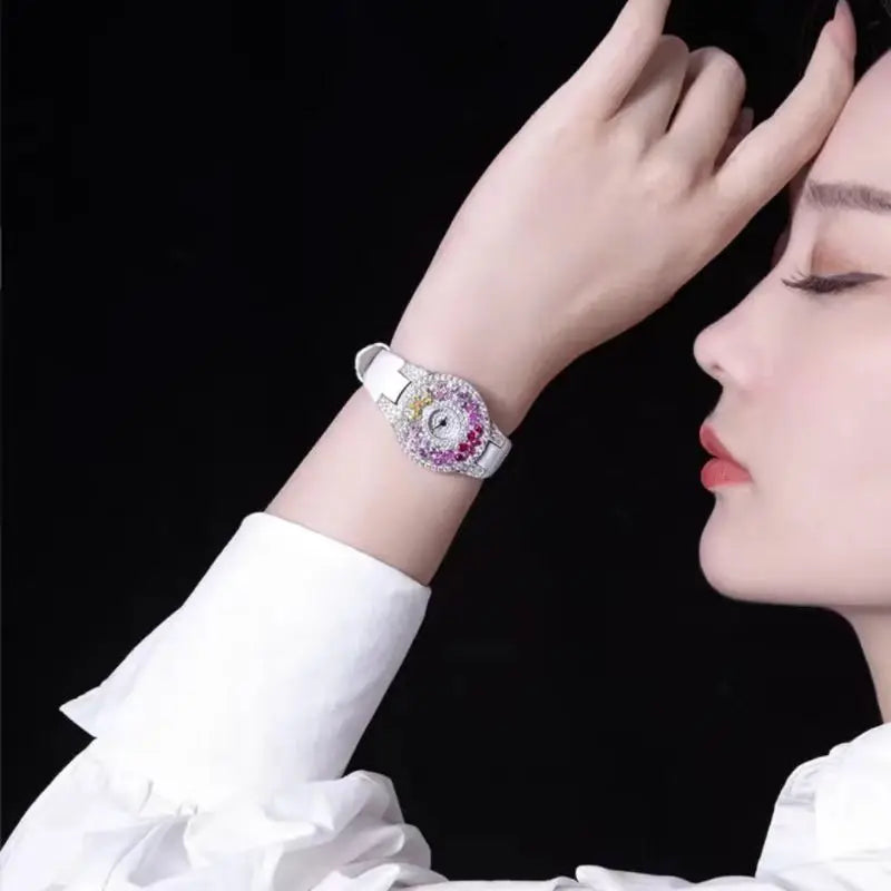 Luxury Brand Woman Watch Qualities Diamond Emerald Watches Ladies Leather Brcalaet Elegant Montre Femme watch for women luxecrown.co.uk
