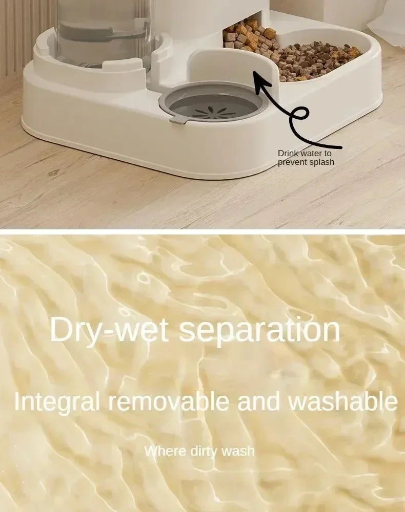 Automatic Feeder Dog Cat Food Bowl With Water Fountain Large Capacity Pet Food Storage Dispenser Container Puppy Pet Accessories luxecrown.co.uk