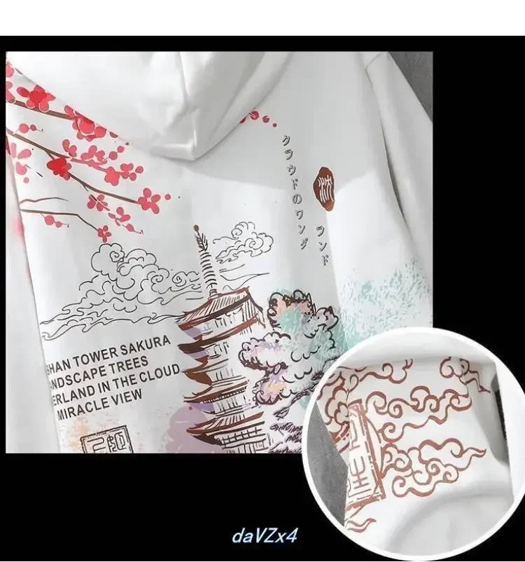 2024 Spring and Autumn Chinese Couple Hoodie Harajuku Style Men's Sweatshirt Loose Hoodie Fashion Y2k Hip Hop Student Hoodie Men Streetsharks