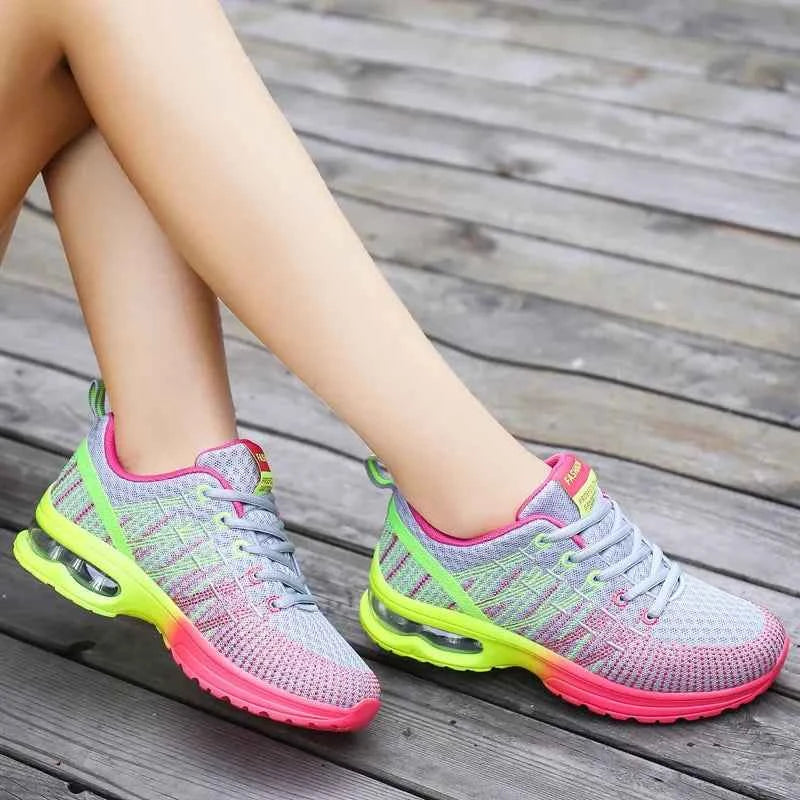 Spring 2023 Plus Size Women's Shoes Low Top Round Toe Mesh Breathable Casual Sports Shoes Weave Knit Lower Heel