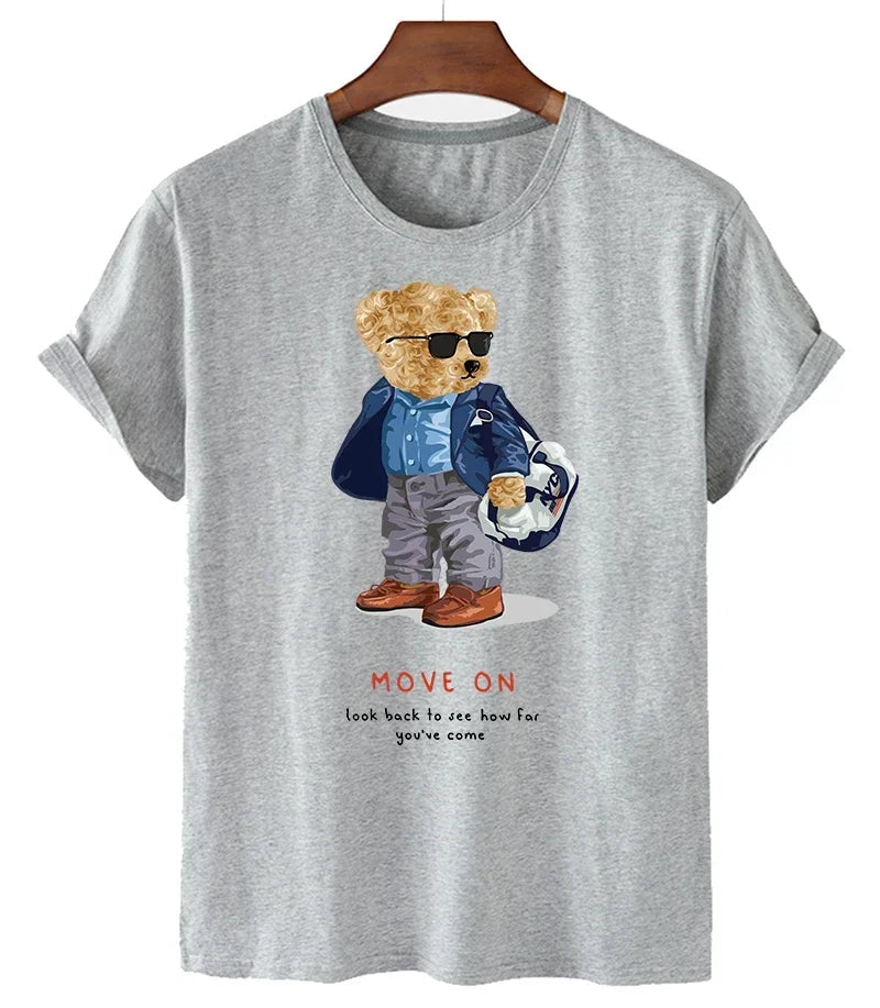 Funny Bear Print Tshirt Women Fashion Cartoon Harajuku Casual T-shirt Female Summer Short Sleeved Top Tees Unisex T Shirt luxecrown.co.uk