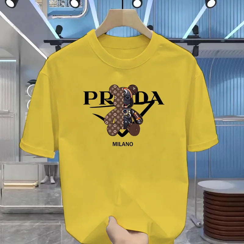 Men's luxurious printed summer high-quality T-shirt 100% pure cotton, relaxed and loose fit, stylish and unique, round neckline luxecrown.co.uk