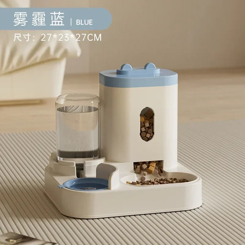 Automatic Feeder Dog Cat Food Bowl With Water Fountain Large Capacity Pet Food Storage Dispenser Container Puppy Pet Accessories luxecrown.co.uk
