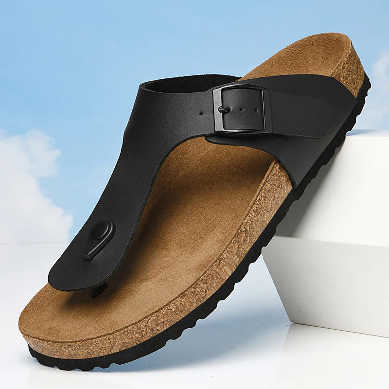 2025 Men's Non-Slip Slippers Quick-Dry Indoor Outdoor Sandals Soft Sole Comfortable Summer Footwear Euro 35-46 Brown/Black luxecrown.co.uk
