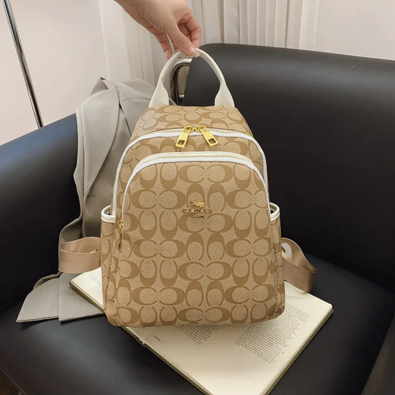 Large-capacity casual women's backpack with vintage textured coating, suitable for travel. luxecrown.co.uk