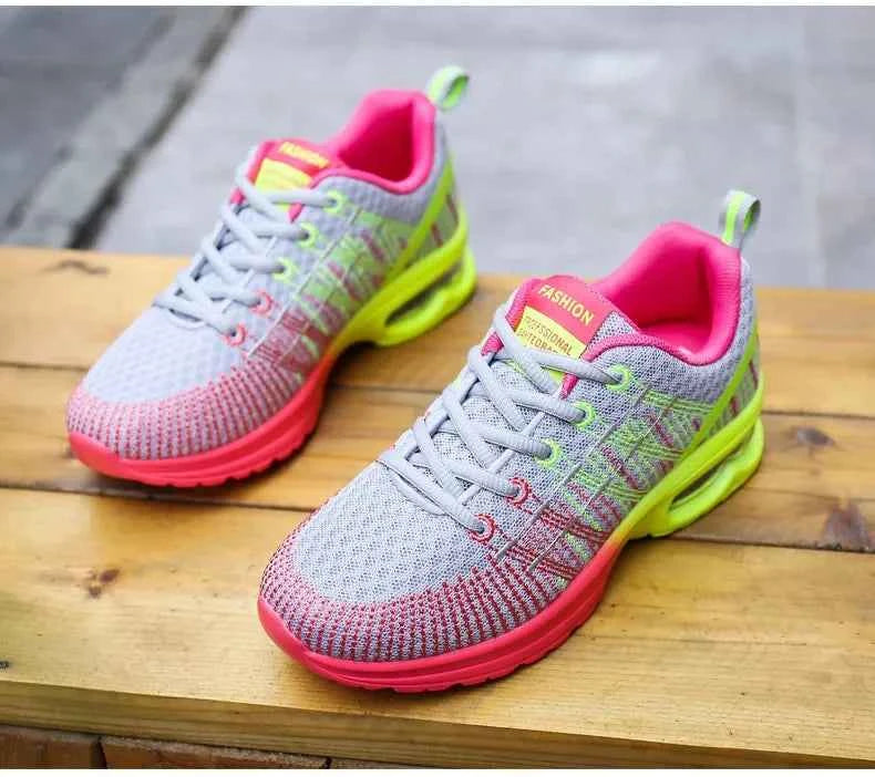 Spring 2023 Plus Size Women's Shoes Low Top Round Toe Mesh Breathable Casual Sports Shoes Weave Knit Lower Heel