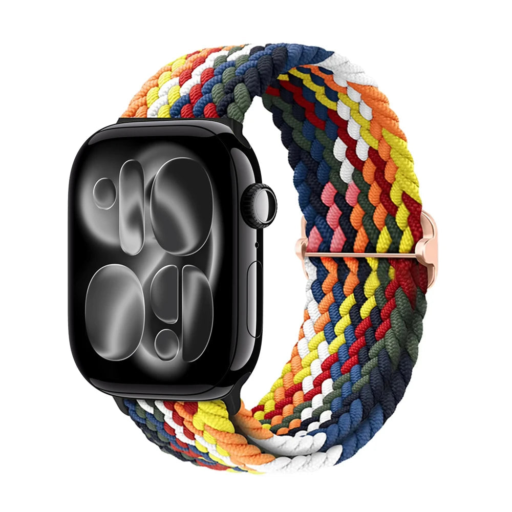 Apple Watch Band 42mm 46mm 44mm 40mm 45mm Ultra 3 49mm Braided Bracelet Correa Series 11 10 9 8 7 6 SE3 Smartwatch Straps luxecrown.co.uk