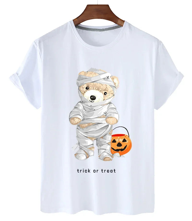 Funny Bear Print Tshirt Women Fashion Cartoon Harajuku Casual T-shirt Female Summer Short Sleeved Top Tees Unisex T Shirt luxecrown.co.uk