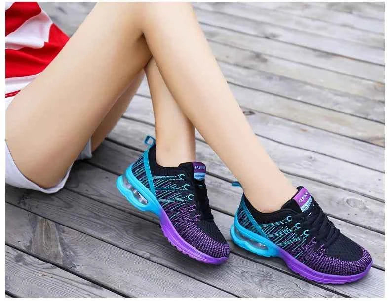 Spring 2023 Plus Size Women's Shoes Low Top Round Toe Mesh Breathable Casual Sports Shoes Weave Knit Lower Heel