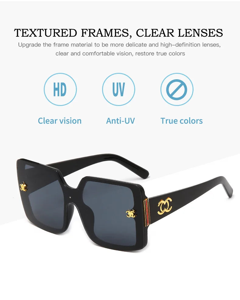 New Luxury Glamour Sunglasses for Women and Men Designer Famous Brand Glasses Square Stylish Trend Eyewear UV400 Streetsharks