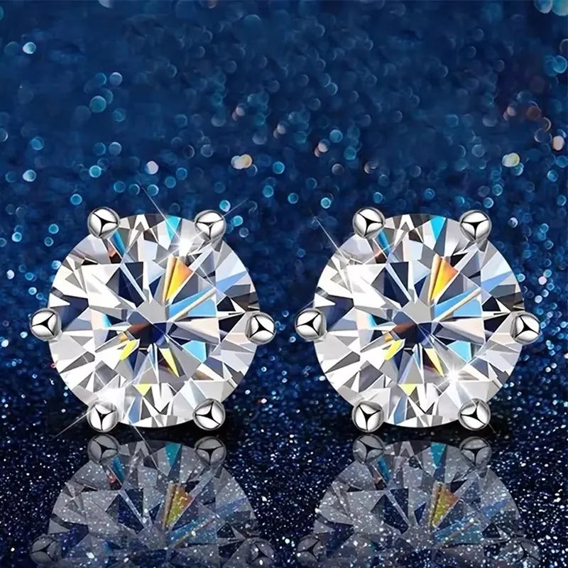 Huitan 925 Sterling Silver Shining White Cubic Zirconia Stud Earrings Luxury High Quality Jewelry Women Wedding Eternity Jewelry Streetsharks