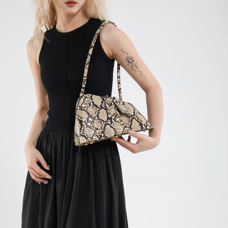 LEFTSIDE Pu Leather Underarm Bags for Women 2025 Korean Fashion Leopard Handbags and Purses Small Luxury Party Shoulder Bag Streetsharks