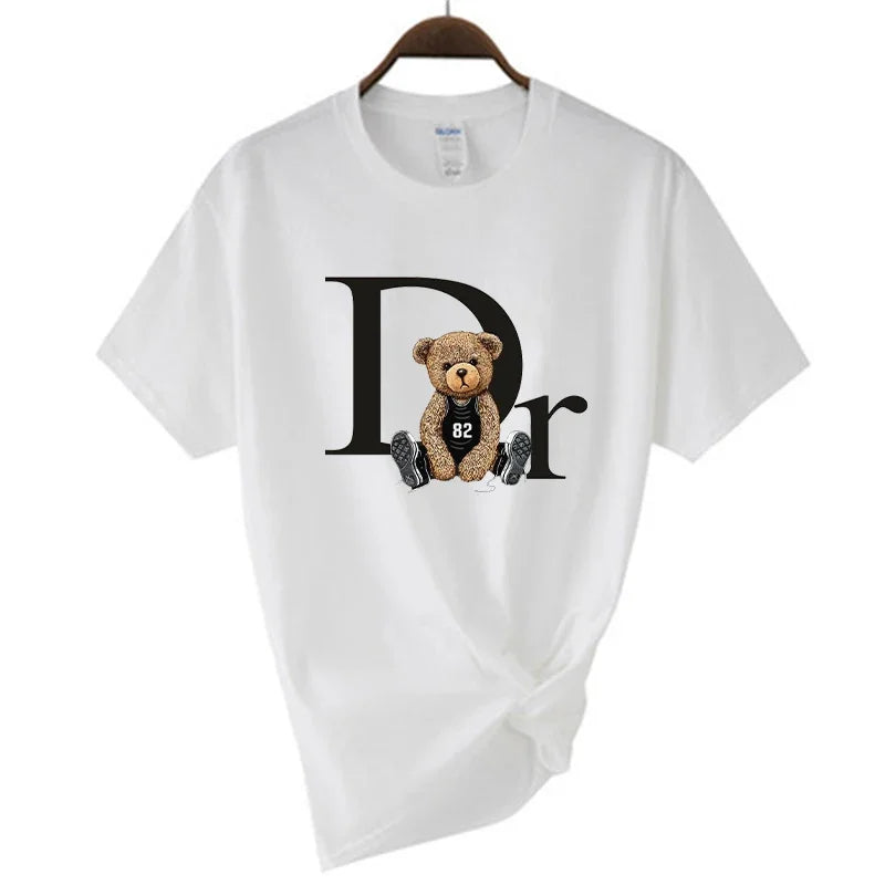 Luxury Brand Cute Bear Print Women T-shirt  Tshirt Summer Graphic Fashion Female T Shirts Woman Clothing Free Shipping Streetsharks