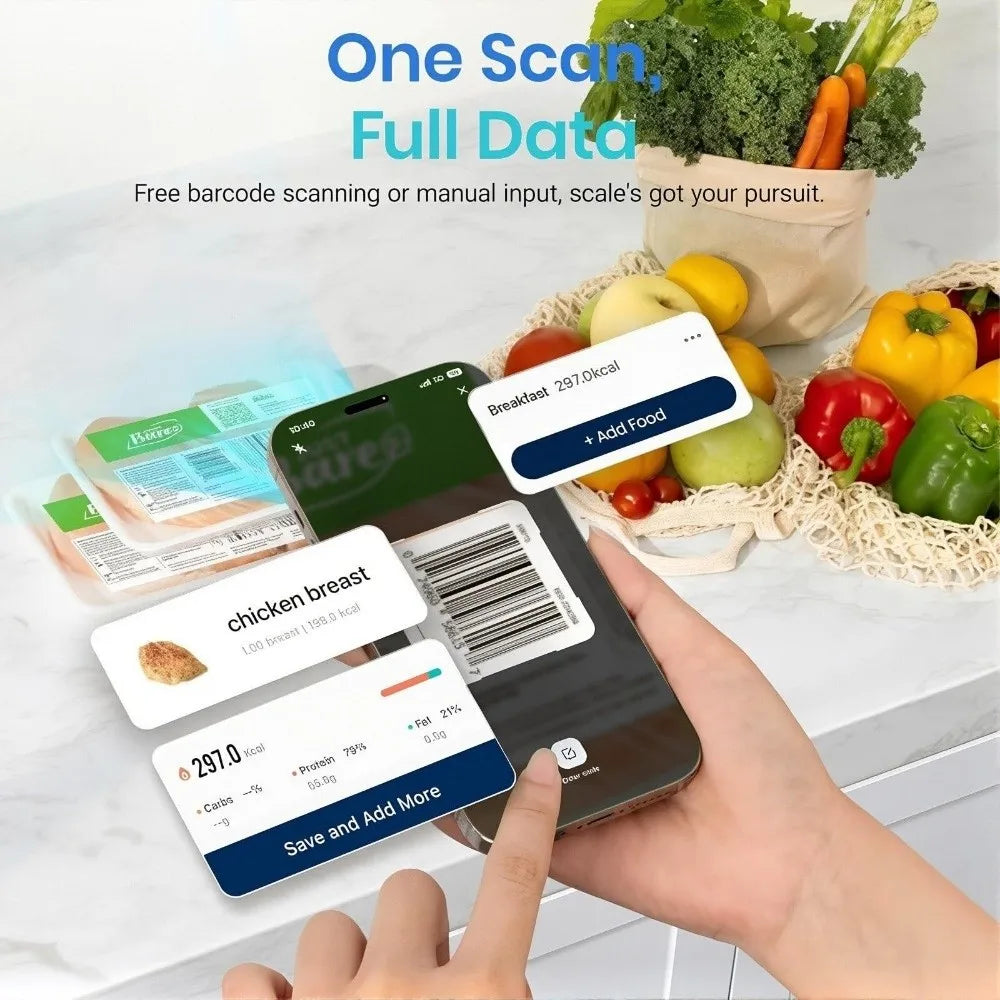 Stainless Steel Smart Nutrition Food Scale Free App with 19 Nutrients Tracking Smart Digital Kitchen Scale luxecrown.co.uk