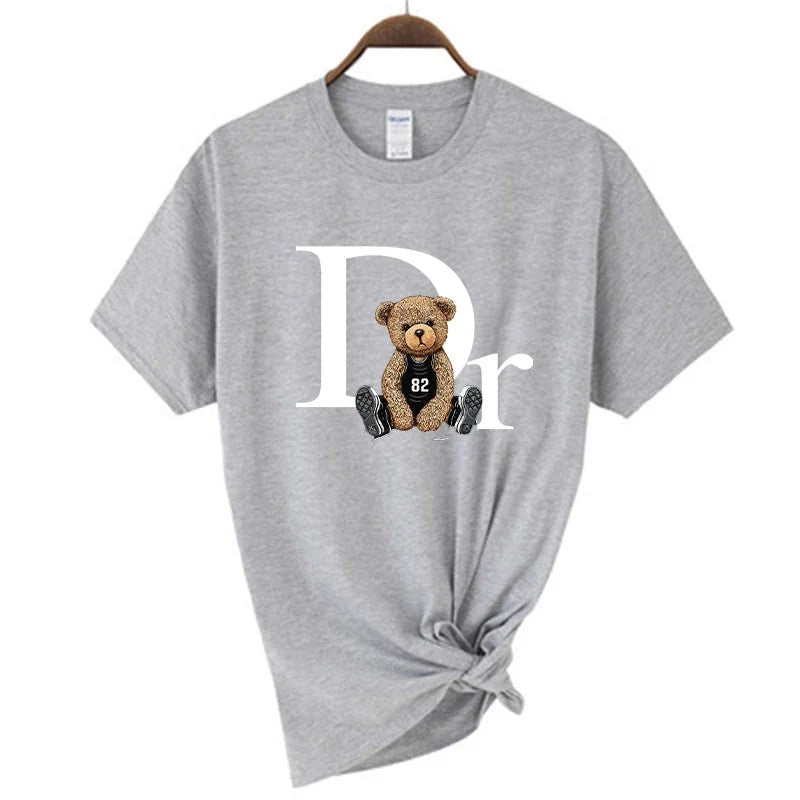 Luxury Brand Cute Bear Print Women T-shirt  Tshirt Summer Graphic Fashion Female T Shirts Woman Clothing Free Shipping Streetsharks