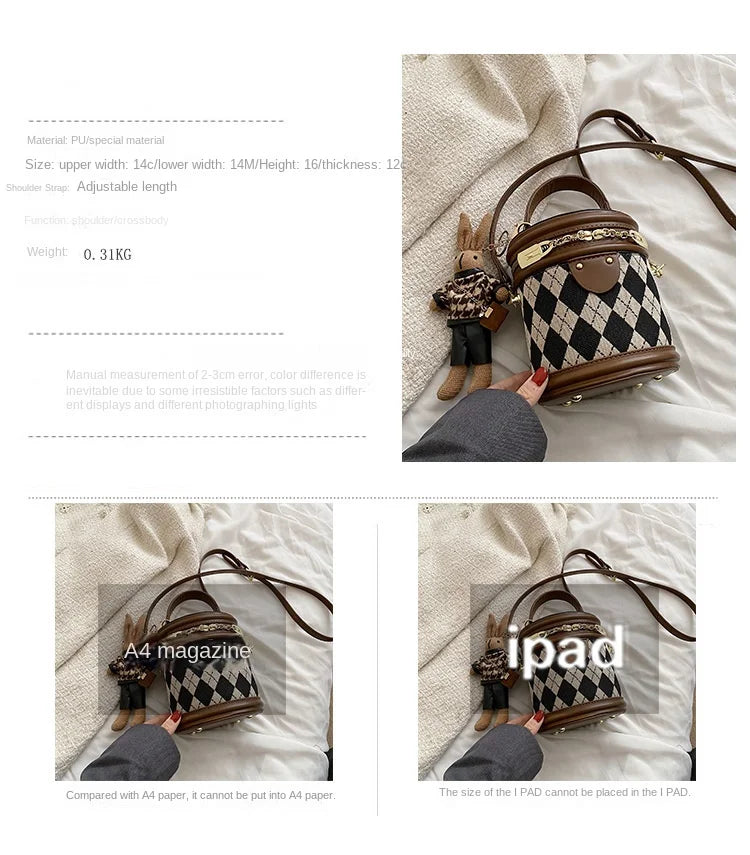 Women's Bag for Women Fashion Luxury Designer Zipper Small Handbags For Women Leather Bucket Shoulder Bag 2023 New Trend Pendant Streetsharks