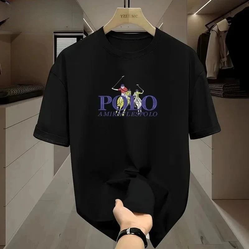 2026 Summer New Luxury Brand American Spring/Summer Print Equestrian Commuting Comfort Sportswear Men's and Women's T-shirts luxecrown.co.uk
