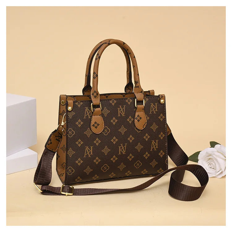 Elegant Retro Women's Tote Bag Single Shoulder Crossbody Bag Floral Print Ladies Handbag Luxury Texture Commuter Messenger Bag luxecrown.co.uk