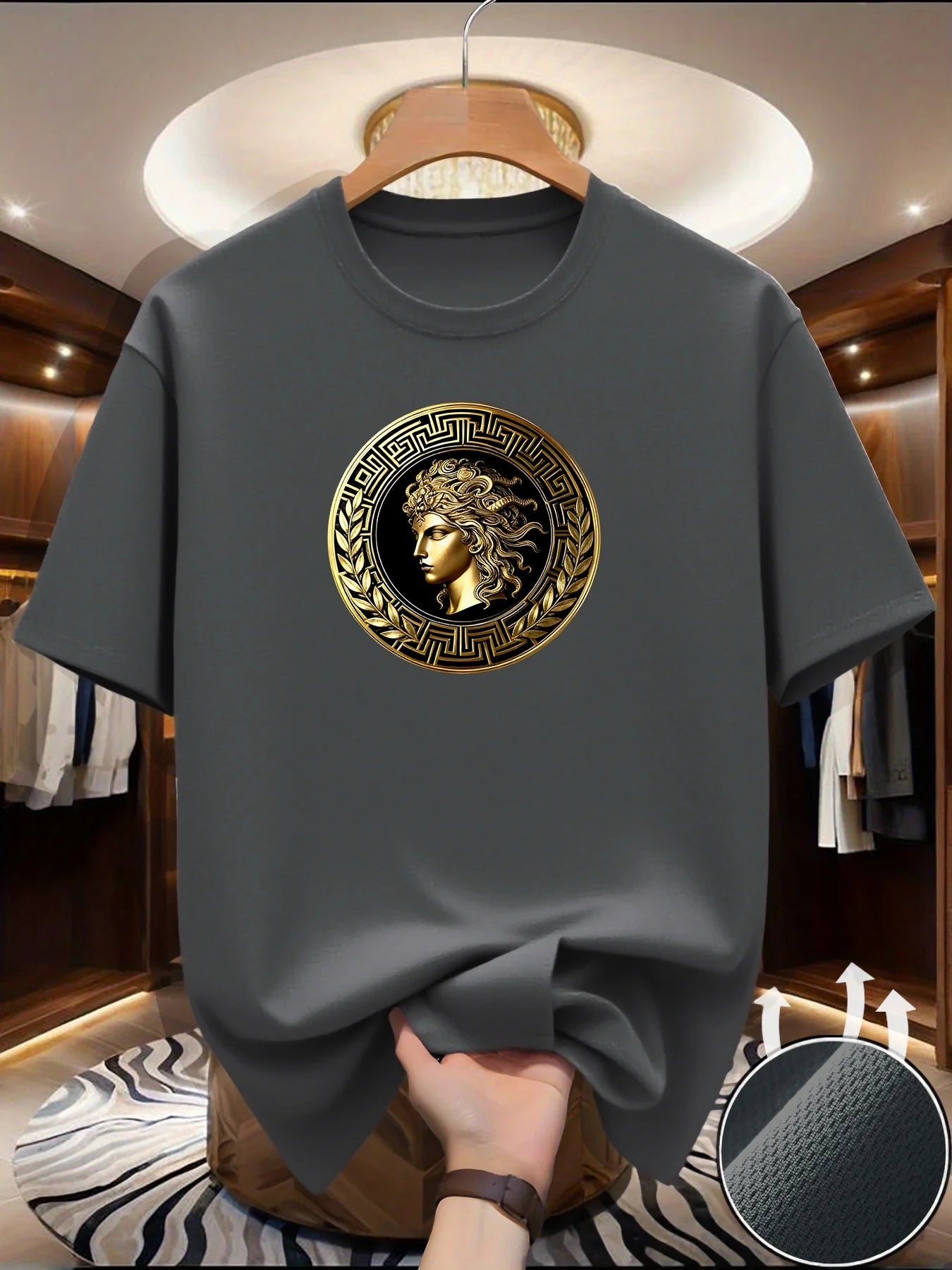 Men's Side face beauty print T-shirt Summer Outdoor Casual Sports Quick Drying Short Sleeve Top Europe Size Men Clothing for Son luxecrown.co.uk