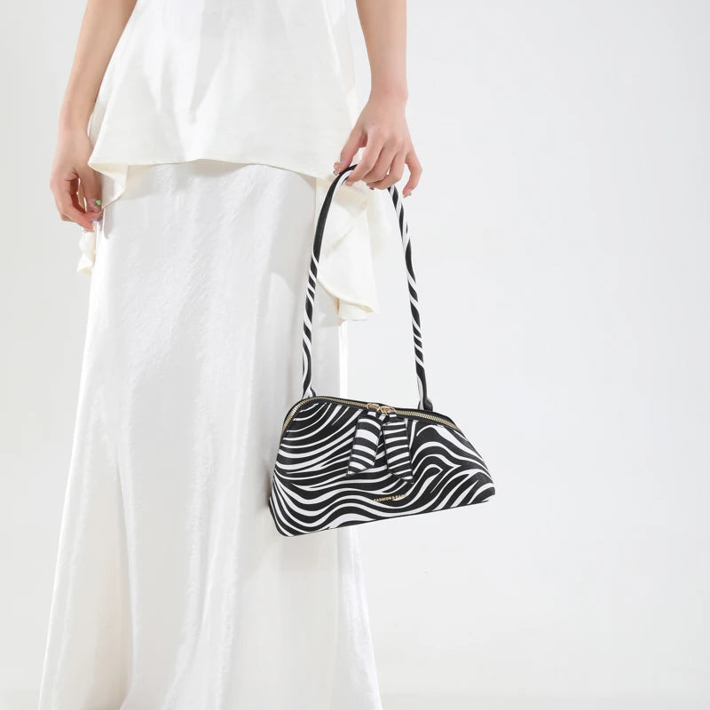 LEFTSIDE Pu Leather Underarm Bags for Women 2025 Korean Fashion Leopard Handbags and Purses Small Luxury Party Shoulder Bag Streetsharks