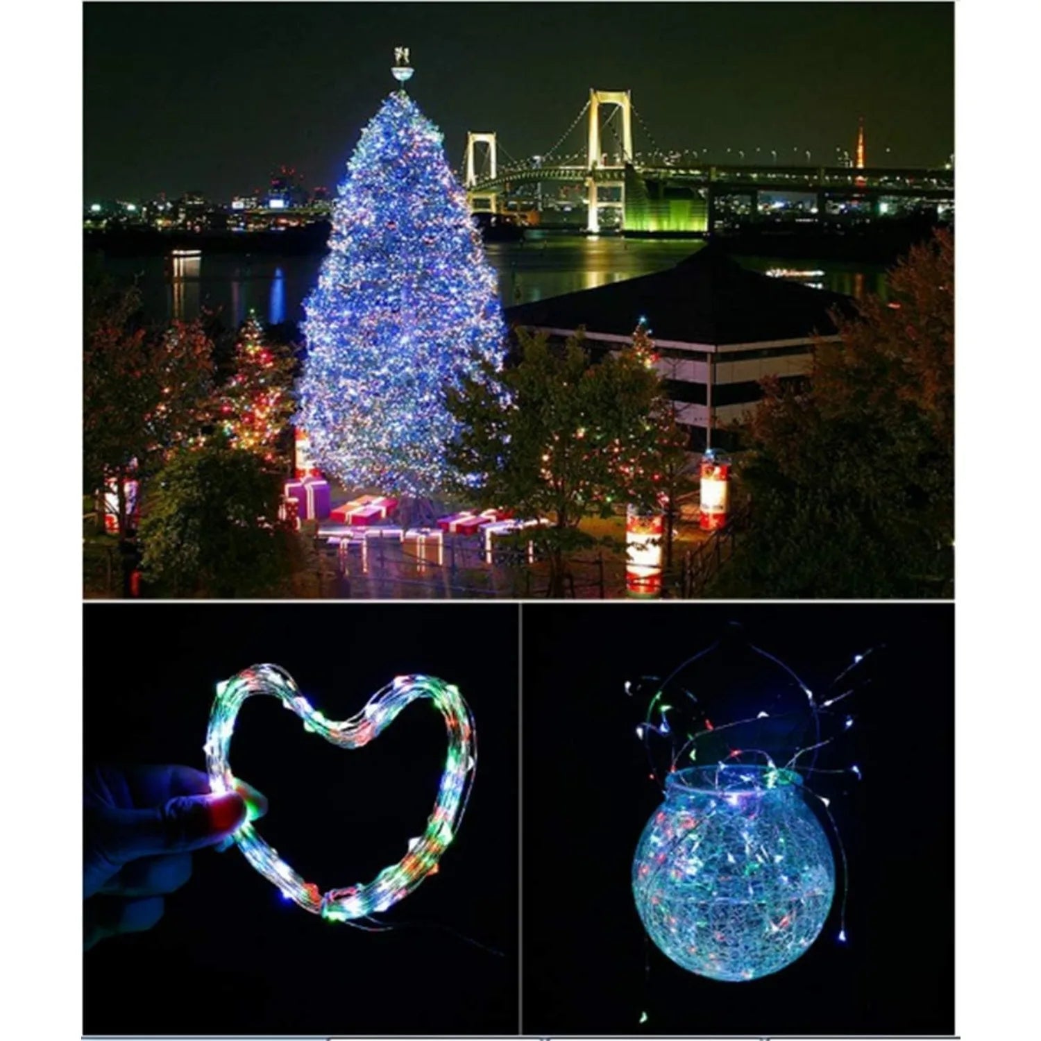 Solar String Lights,50 LED Outdoor Garden Fairy Lights Waterproof   Decorative Lights for Christmas Party Indoor Bedroom Deco Streetsharks