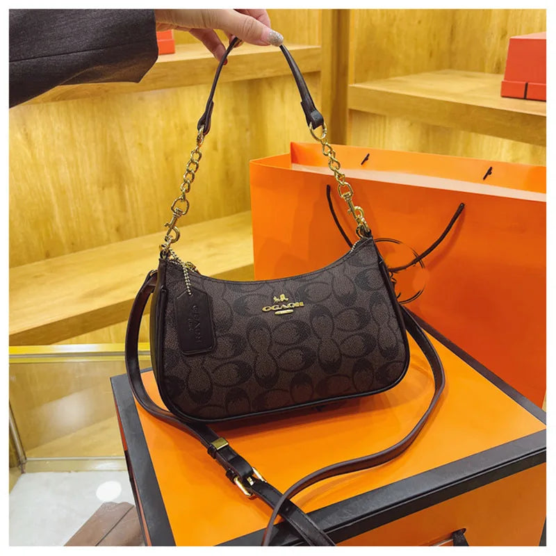 Women's Chain Bags Pvc Geometric Print Handbag Shoulder Crossbody Bag Women's Underarm Bag Suitable For Daily Outfit Matching luxecrown.co.uk