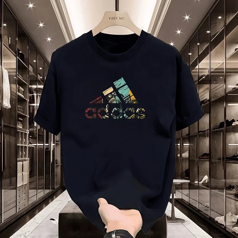 2026 Summer Men's T-shirt Short Sleeve Pure Cotton T-shirt Summer Slim Fit Full Cotton Half Sleeve Round Neck Breathable Trend luxecrown.co.uk