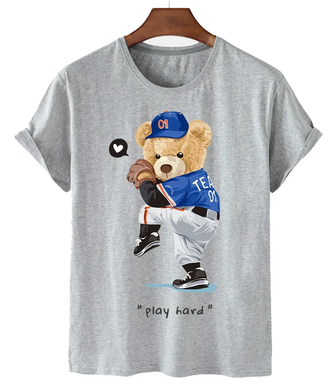 Funny Bear Print Tshirt Women Fashion Cartoon Harajuku Casual T-shirt Female Summer Short Sleeved Top Tees Unisex T Shirt luxecrown.co.uk