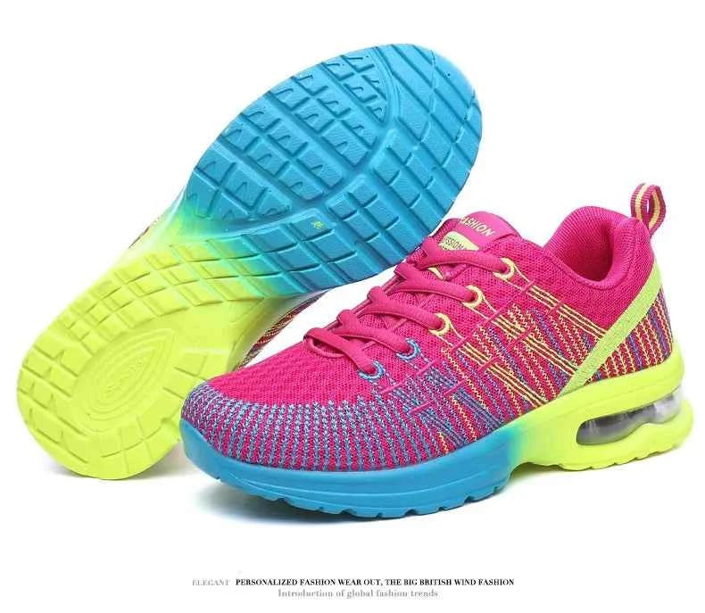 Spring 2023 Plus Size Women's Shoes Low Top Round Toe Mesh Breathable Casual Sports Shoes Weave Knit Lower Heel
