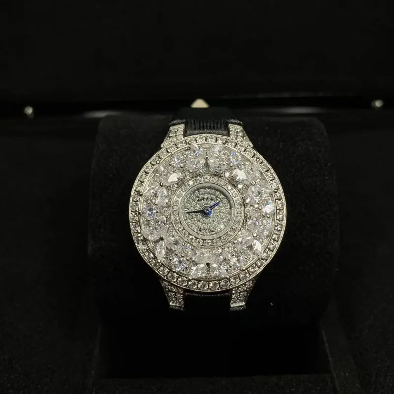 Luxury Brand Woman Watch Qualities Diamond Emerald Watches Ladies Leather Brcalaet Elegant Montre Femme watch for women luxecrown.co.uk