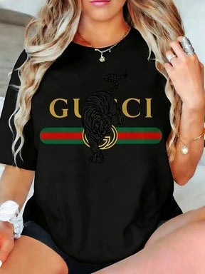 2026 New Letter Printing Short-sleeved Women T-shirt Trendy Temperament Casual Versatile Short-sleeved Clothing Heavy luxecrown.co.uk