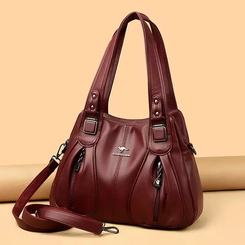 Luxury Handbag Fashion Print Large Capacity Soft Leather Women Shoulder Crossbody Bag Leisure Designer Ladies Purses and Handbag luxecrown.co.uk